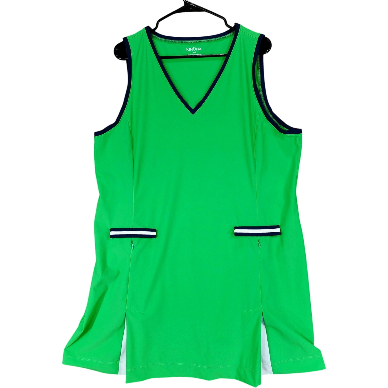 Kinona Tennis Dress Xxl Womens Lime Green Stretch Nylon Spandex Golf Pickleball